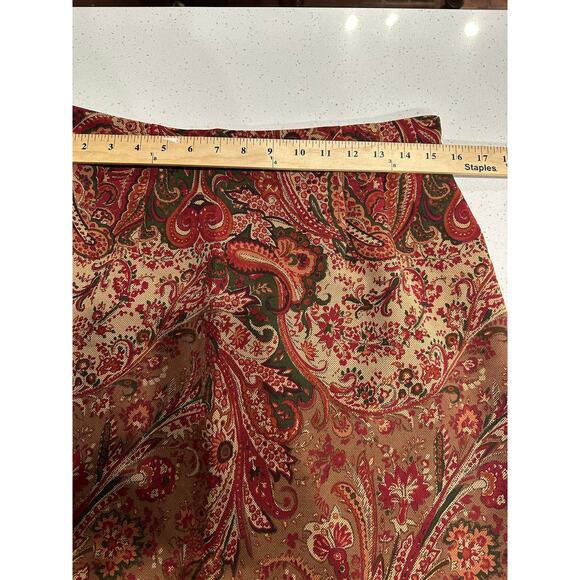 Vintage Paisley Floral Womens Skirt Midi Rust Gold 12 P Modest Mature Earthy - Picture 7 of 10